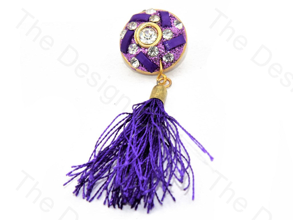 Purple Stone Tassel Buttons (444300263458)