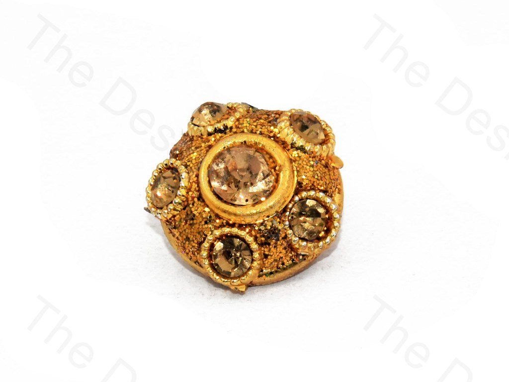 6 Stones Golden Handcrafted Buttons (444300492834)