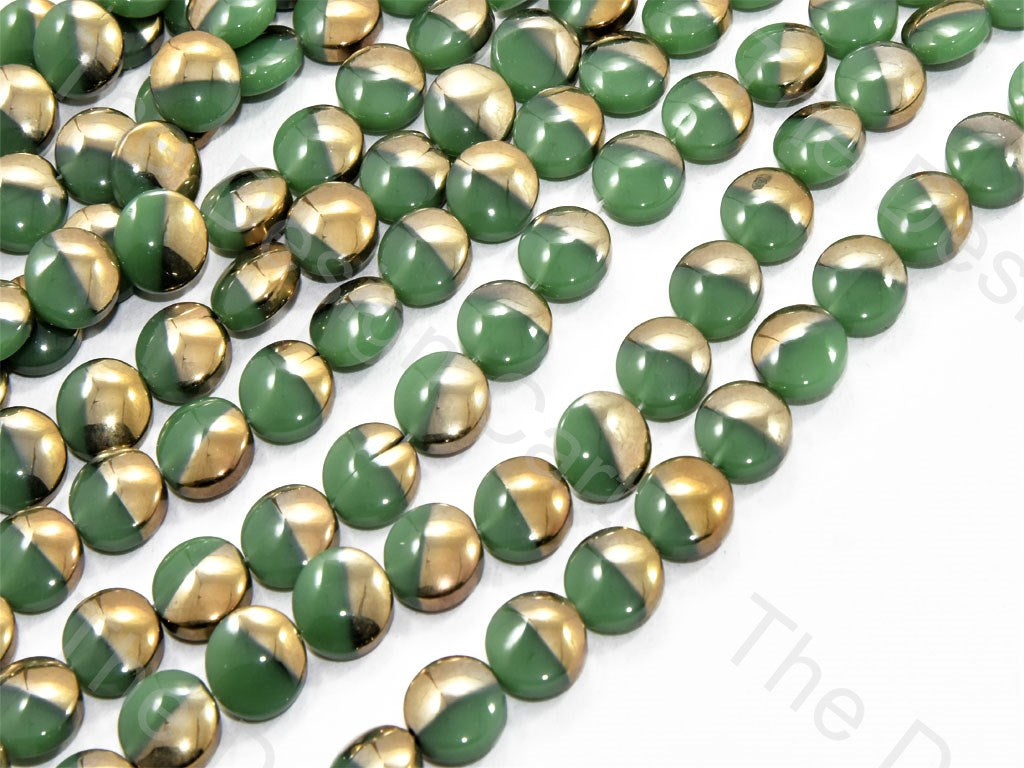 Green Golden Dual Circular Designer Beads | The Design Cart (1557078769698)