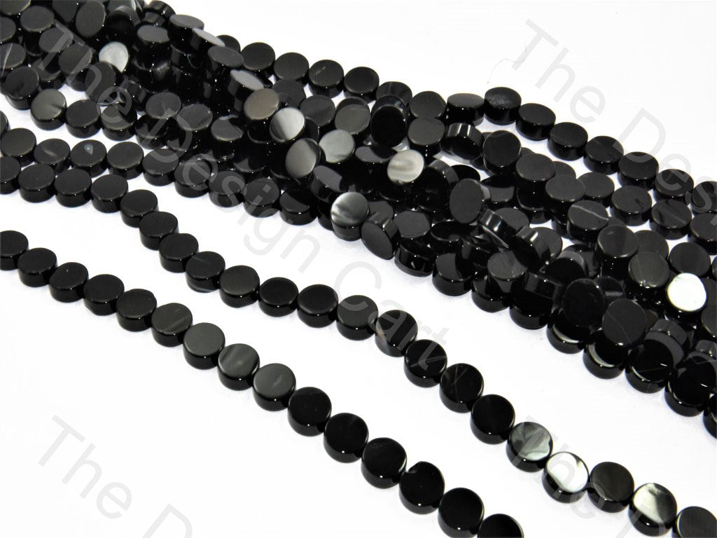 Round Flat Black Small Designer Beads | The Design Cart (560541171746)