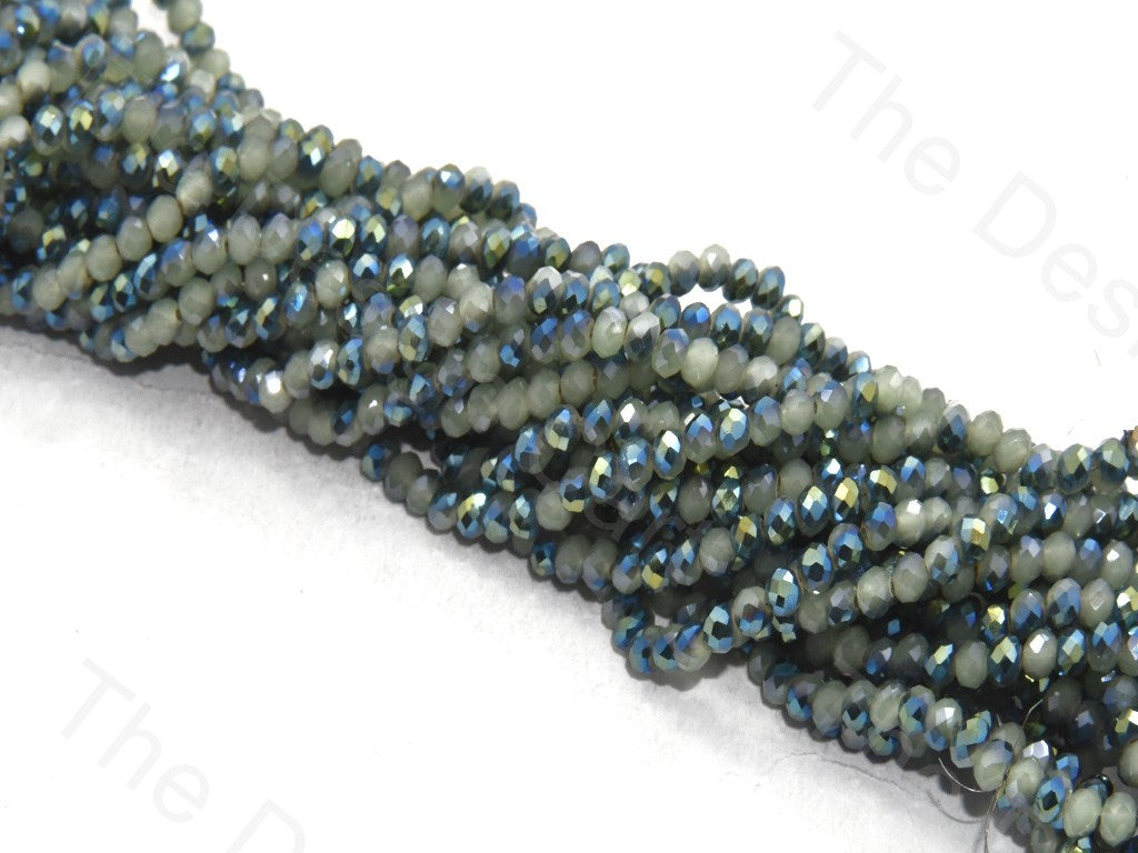 Green Blue Dual Tone Rondelle / Tyre Faceted Crystal Beads | The Design Cart (1557078212642)