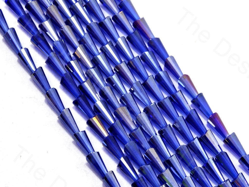 Blue Transparent Rainbow Conical Crystal Beads | The Design Cart (1557077524514)