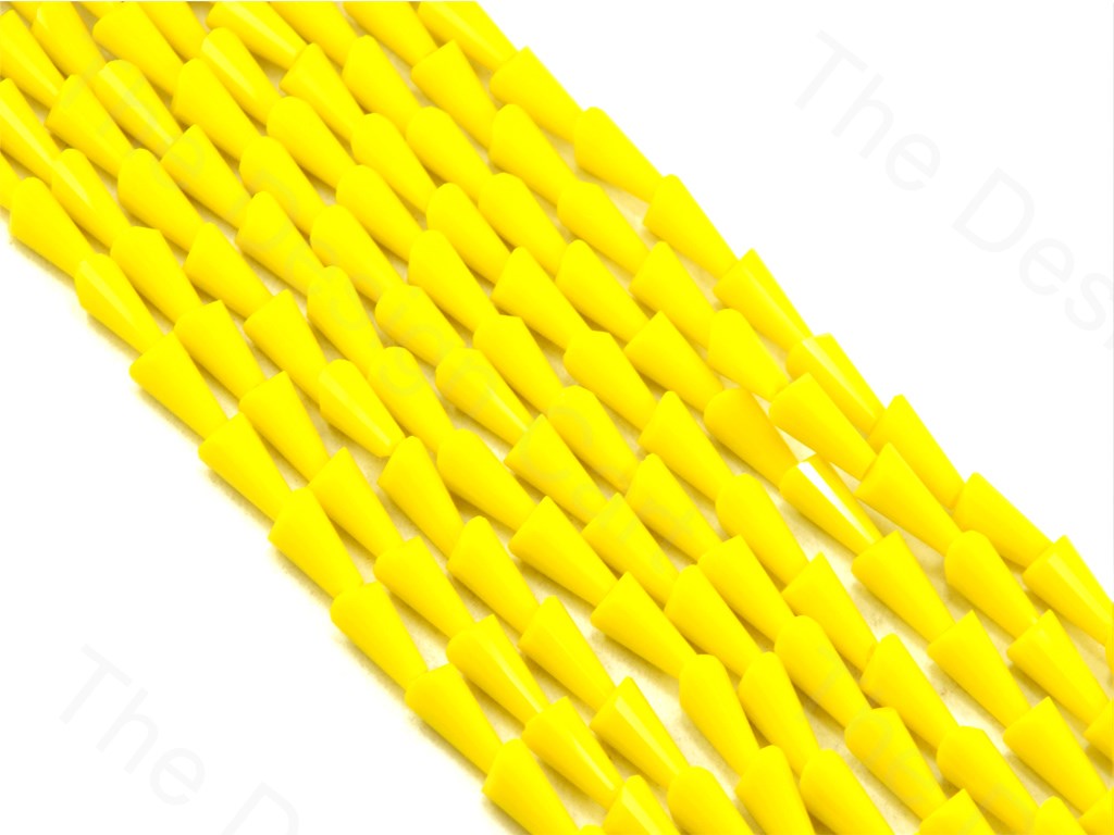 Yellow Opaque Conical Crystal Beads | The Design Cart (1557077557282)