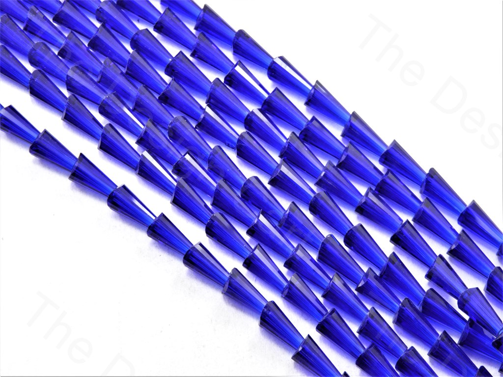 Blue Transparent Conical Crystal Beads | The Design Cart (1557077622818)