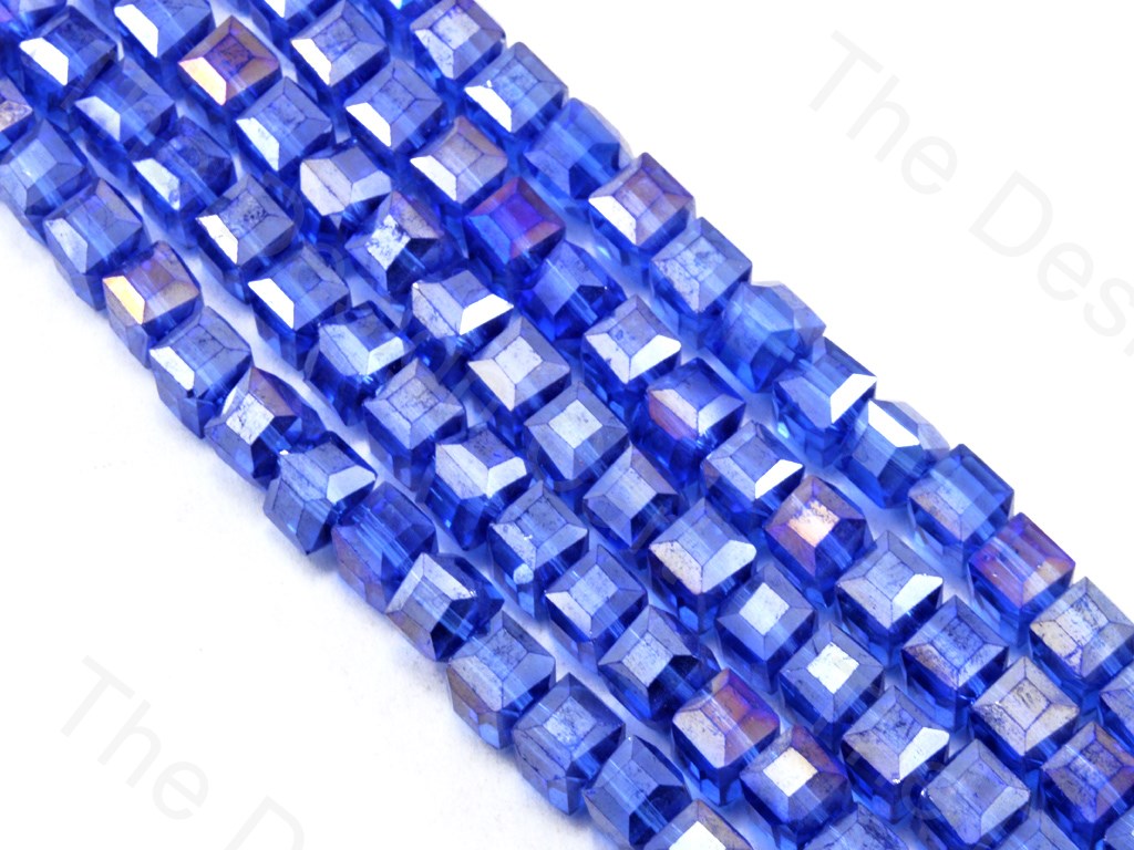 Blue Transparent Rainbow Cubic Crystal Beads | The Design Cart (1557076901922)
