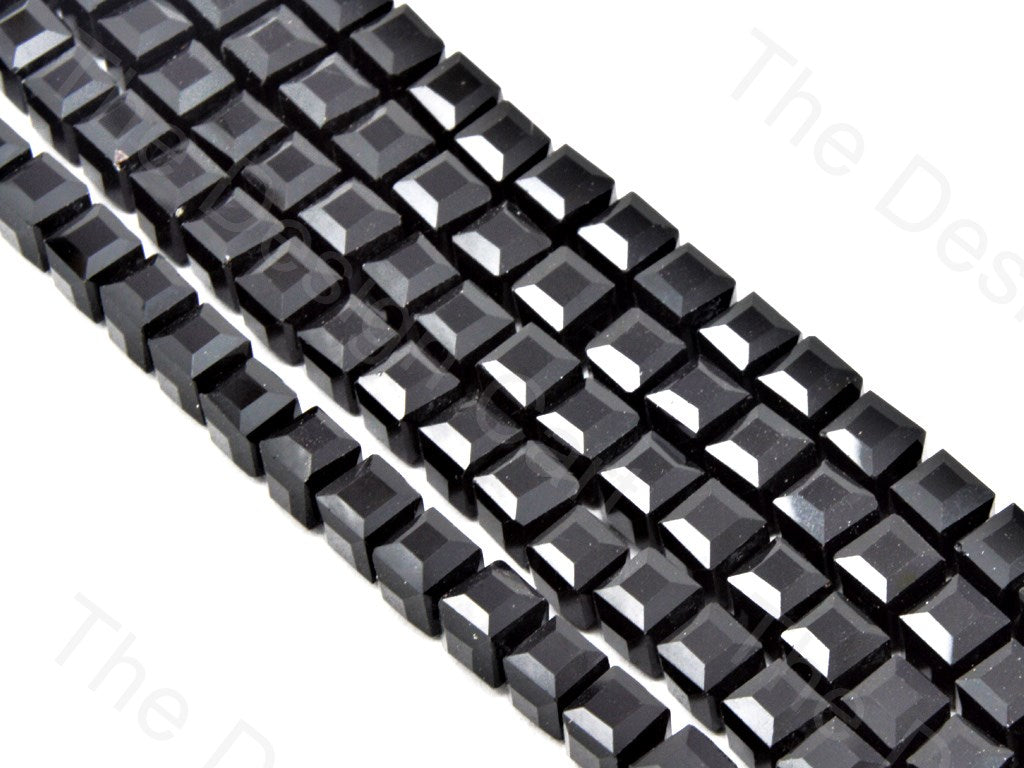 Jet Black Opaque Cubic Crystal Beads | The Design Cart (1557077426210)