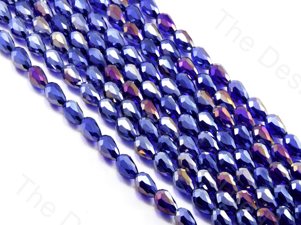 Blue Transparent Rainbow Drop / Briolette Crystal Beads | The Design Cart (1557076410402)