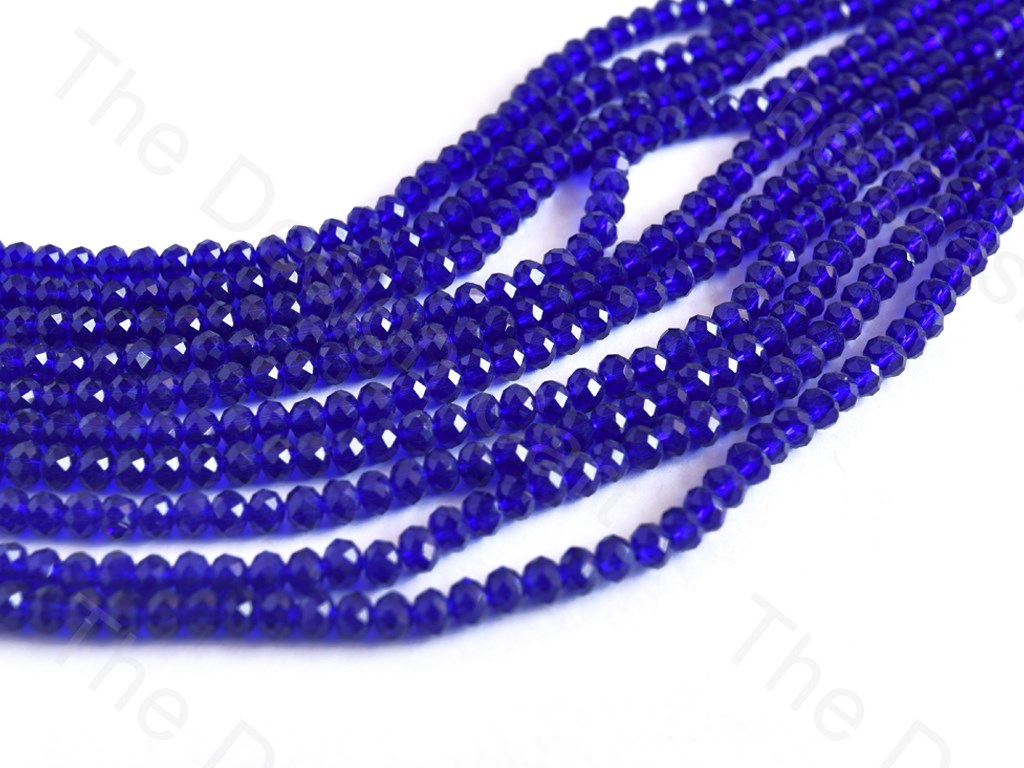 Blue Transparent Rondelle / Tyre Faceted Crystal Beads | The Design Cart (1557073100834)
