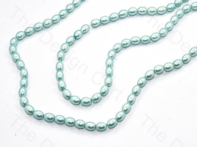 Teal Oval Shaped Glass Pearl | The Design Cart (531403374626)