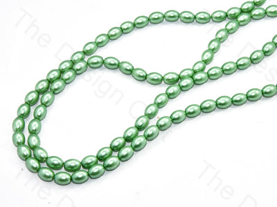 Green Oval Shaped Glass Pearl | The Design Cart (531403407394)