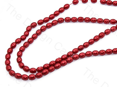 Red Oval Shaped Glass Pearl | The Design Cart (531403505698)