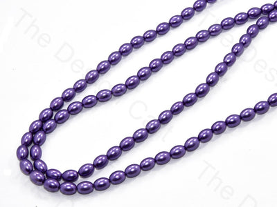 Violet Oval Shaped Glass Pearl | The Design Cart (531403604002)