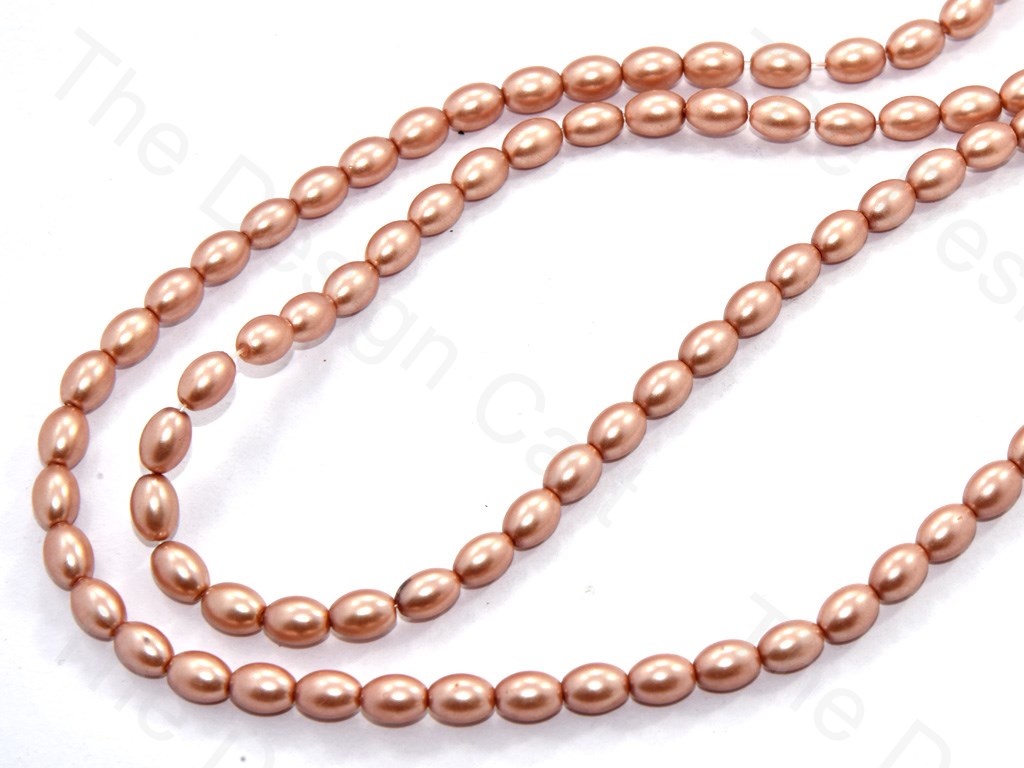 Light Golden Oval Shaped Glass Pearl | The Design Cart (531403702306)