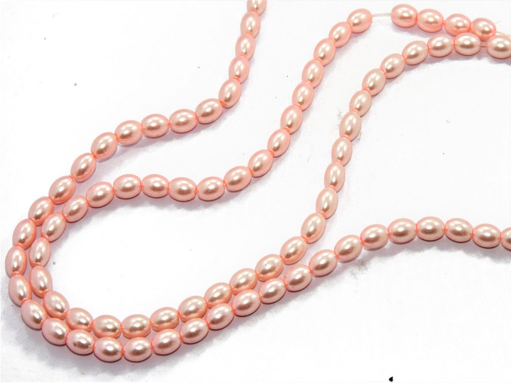 Light Pink Oval Shaped Glass Pearl | The Design Cart (531403833378)