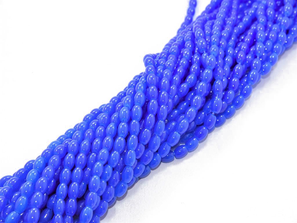 Blue Small Oval Glass Pearls | The Design Cart (553014296610)