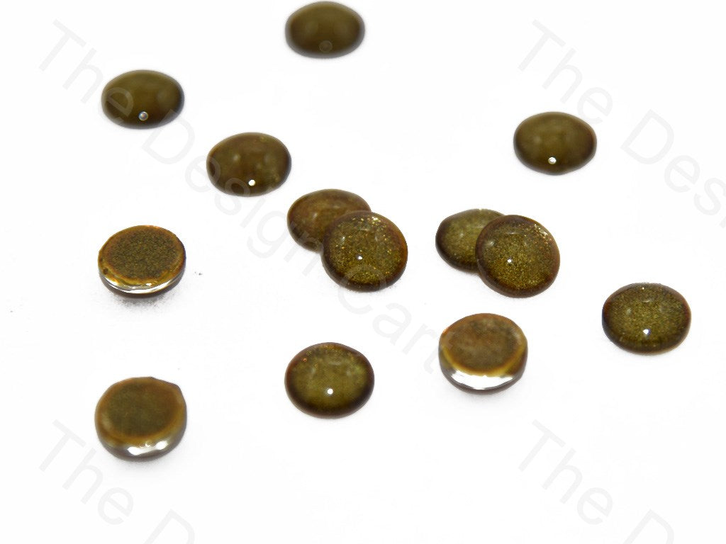 Brown Golden Circular Glass Stones (401483759650)