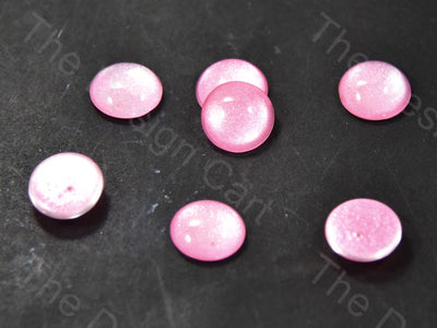 Pink White Circular Glass Stones (401483595810)