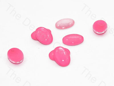 Pink Silver Oval Glass Stones (401483005986)