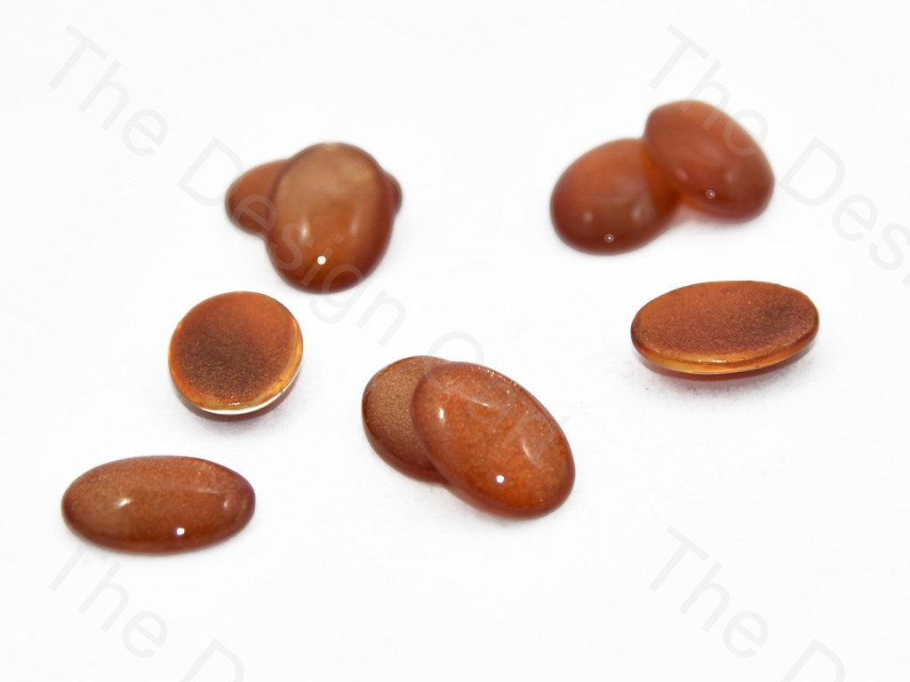 Golden Brown Oval Glass Stones (401482973218)