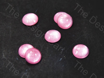 Silver Pink Circular Glass Stones (401482743842)