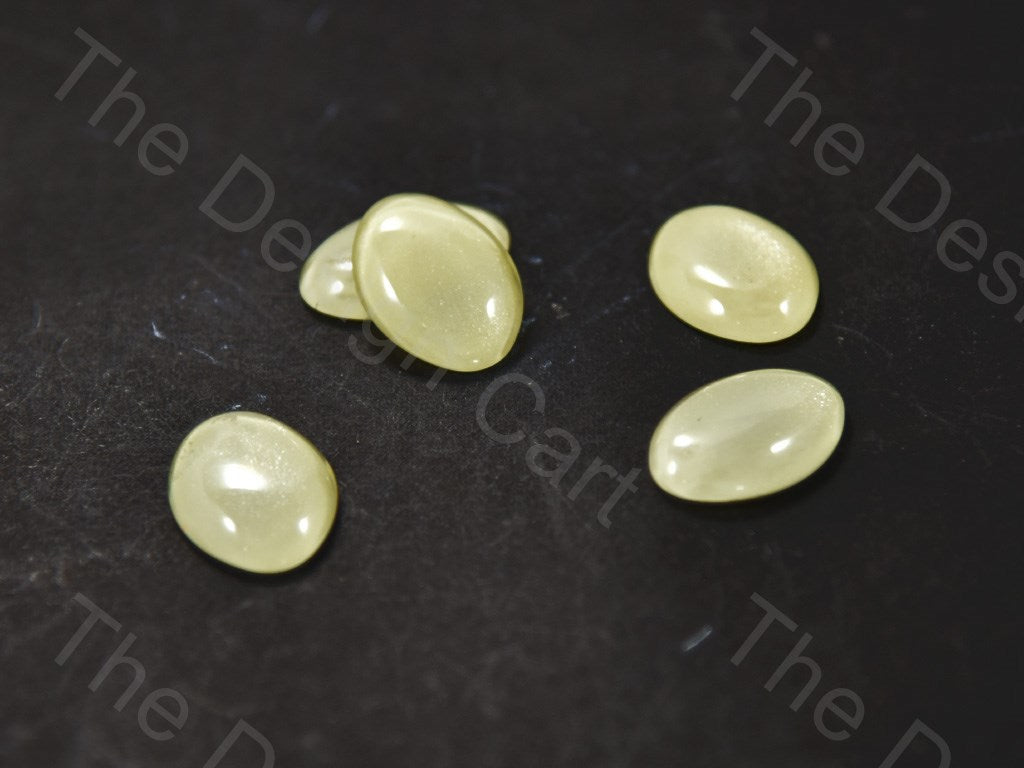 Pale Yellow Oval Glass Stones (401482547234)