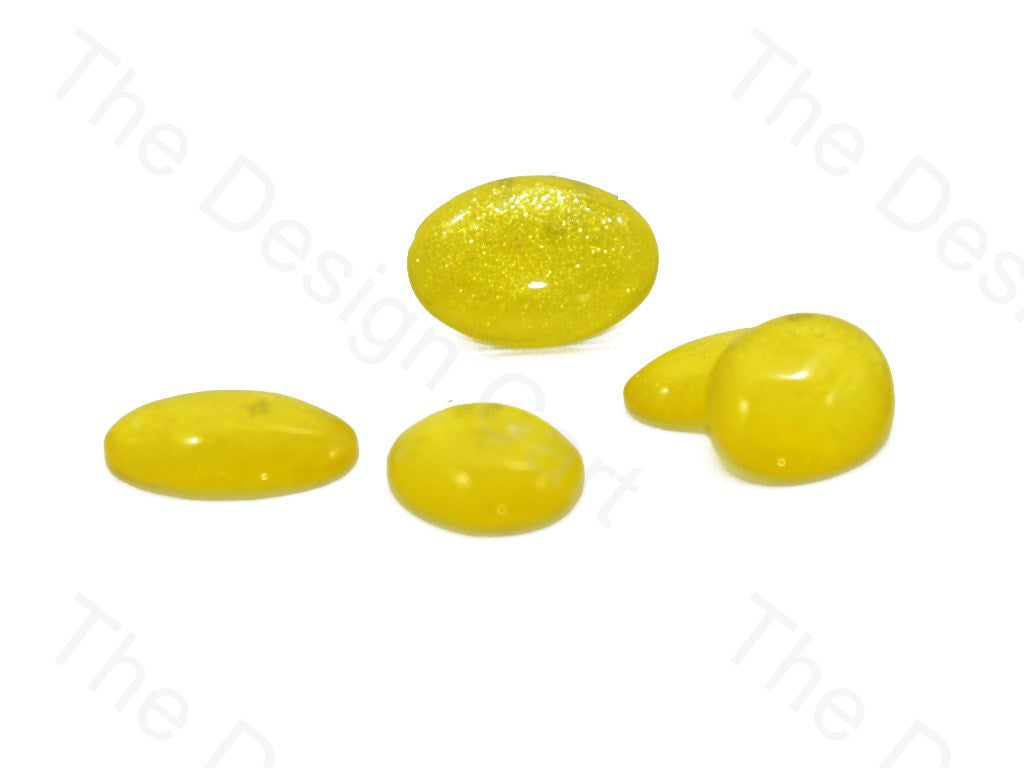 Bright Yellow Oval Glass Stones (401482481698)
