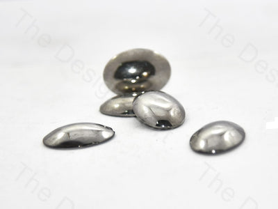 Silver Metallic Oval Glass Stones (401482383394)
