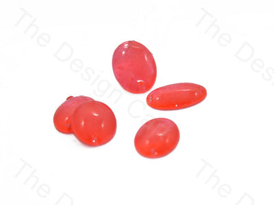 Bright Red Oval Glass Stones (401482285090)