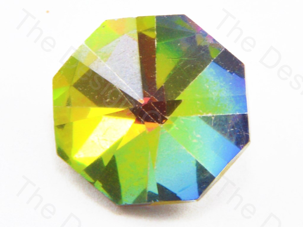Rainbow / Multicolour Hexa Shaped Glass Stone (11324258259)