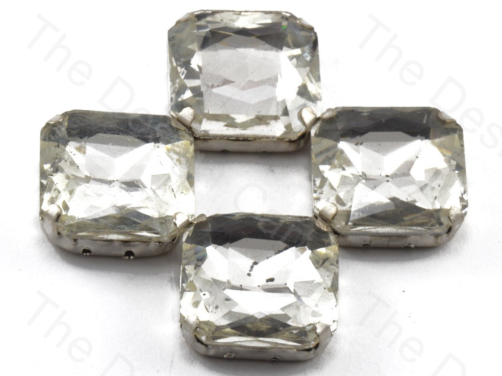 White / Crystal Square Shaped Glass stone - With Catcher (11210752787)