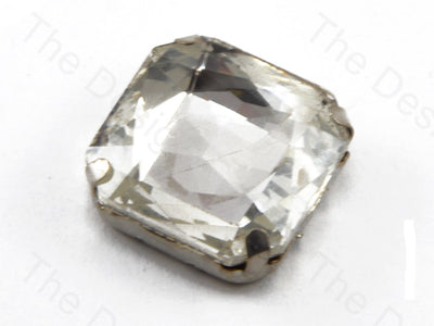 White / Crystal Square Shaped Glass stone - With Catcher (11210752787)