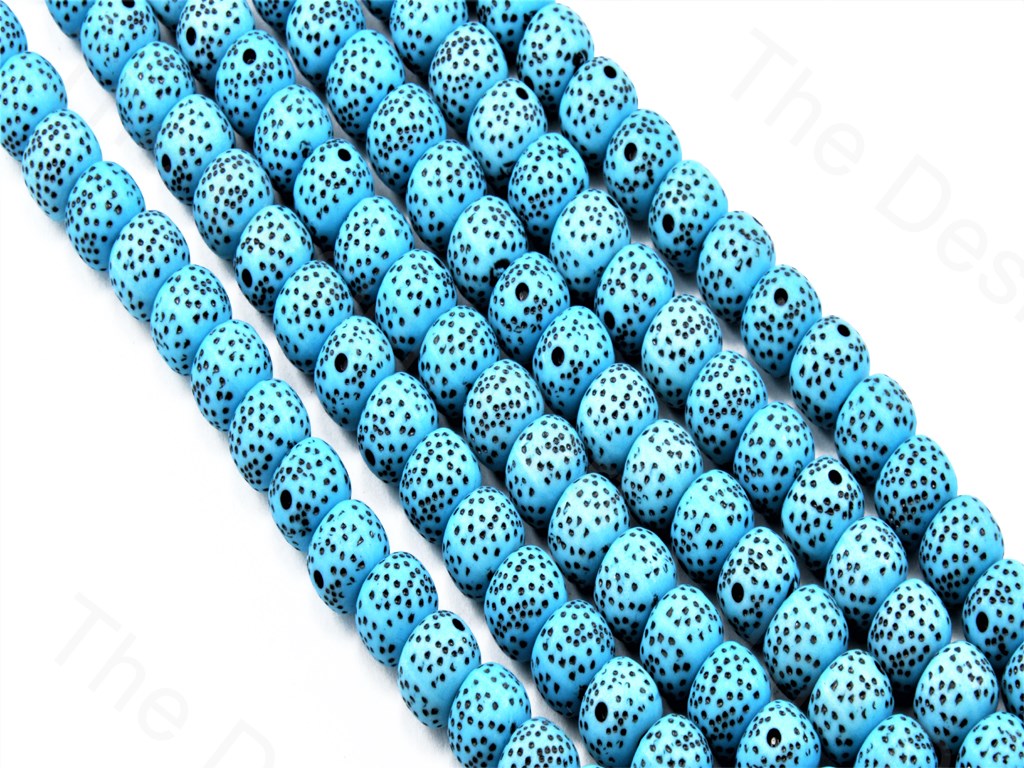 Aqua Blue Spherical Plastic Printed Beads | The Design Cart (1557076607010)