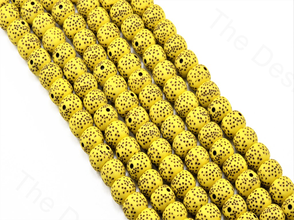 Yellow Plastic Printed Beads | The Design Cart (1557076639778)