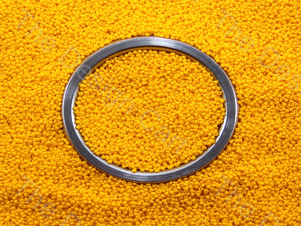 Mustard Yellow Opaque Preciosa Round Seed Beads (1426892455970)