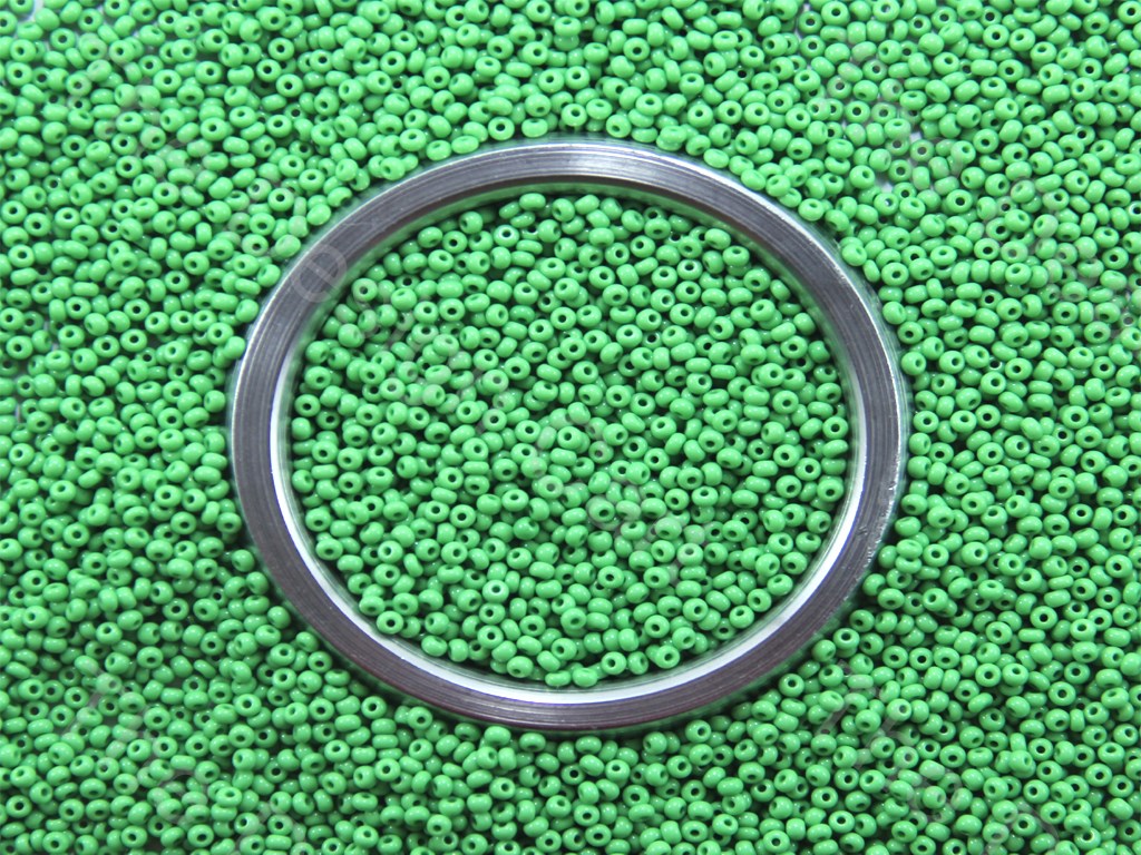 Bright Green Opaque Preciosa Round Seed Beads (1426893930530)