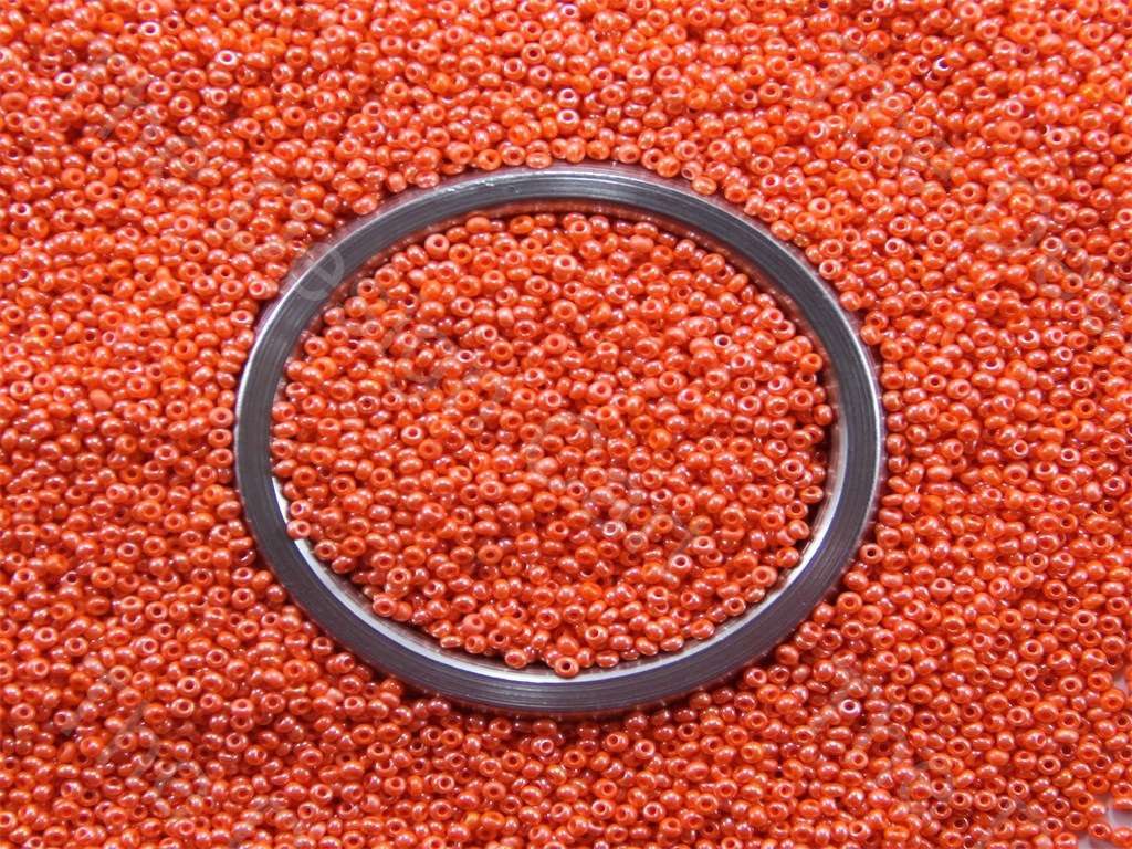 Orange Lustre Opaque Preciosa Round Seed Beads (1426895470626)