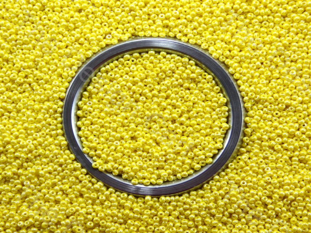 Lime Yellow Lustre Opaque Preciosa Round Seed Beads (1426896027682)