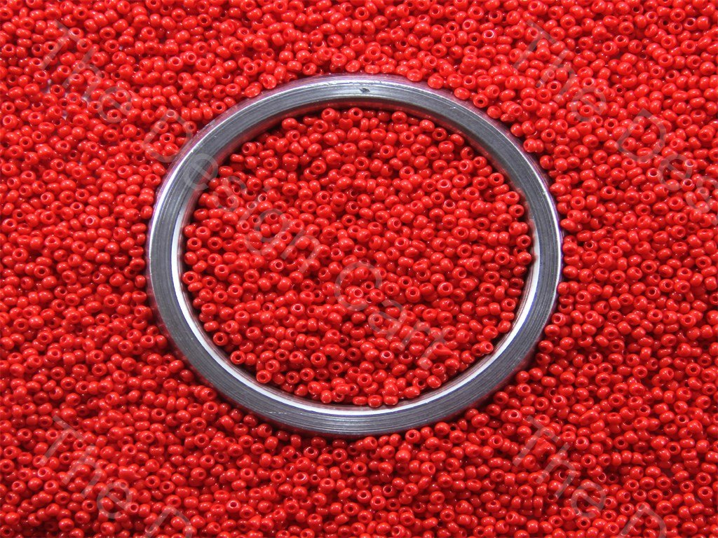 Orange Red Opaque Preciosa Round Seed Beads (1557079359522)