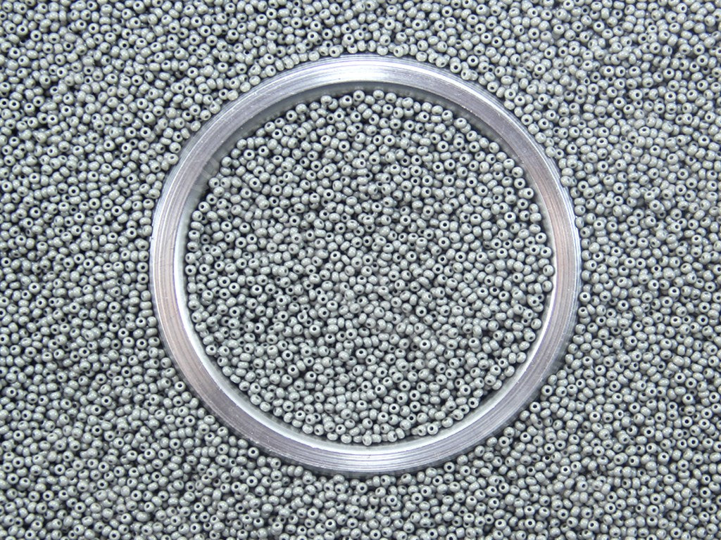 Dark Gray Opaque Preciosa Round Seed Beads (1426898026530)