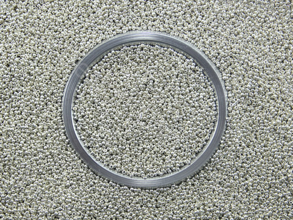 Uni Silver Metallic Preciosa Round Seed Beads (1426899009570)