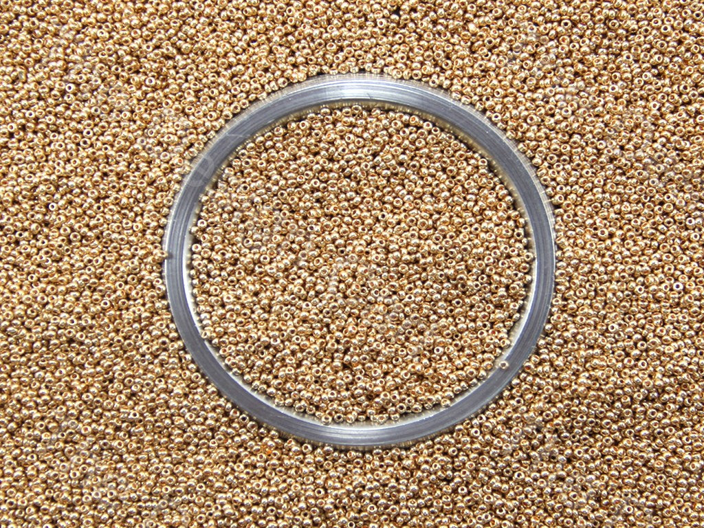 Uni Golden Metallic Preciosa Round Seed Beads (1426899337250)