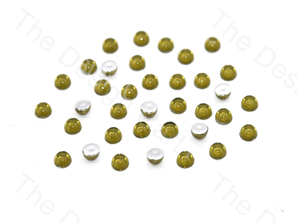 Olive Green / Peridot Small Transparent Plastic Stick On Stones (419159048226)