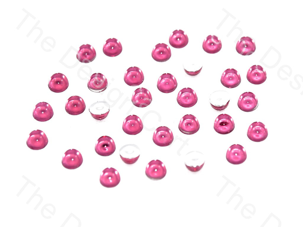 Pink Medium Transparent Plastic Stick On Stones (419158786082)