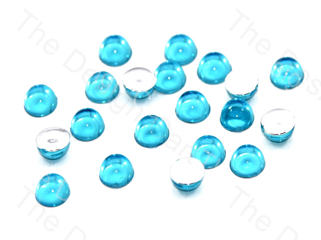 Aqua Blue Big Transparent Plastic Stick On Stones (419158163490)