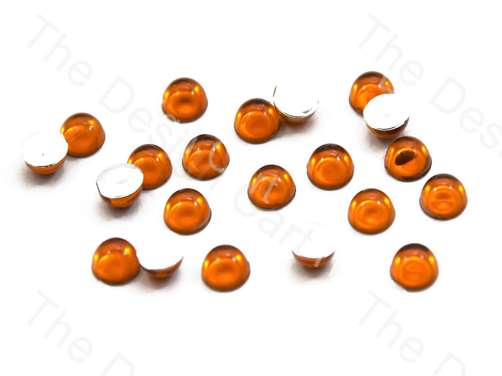 Orange Big Transparent Plastic Stick On Stones (419158065186)