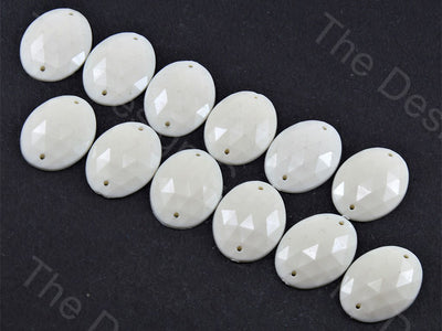 White Opaque Oval Shaped Plastic Stone (11712995923)