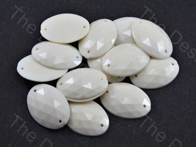 White Opaque Oval Shaped Plastic Stone (11712995923)