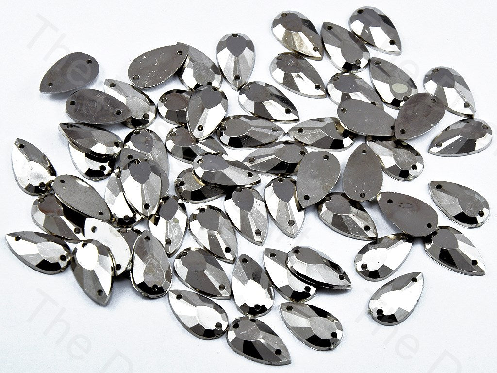 Silver Drop Shaped Plastic Stone (11646521555)