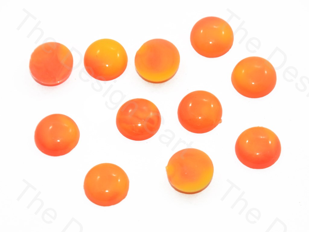 Orange Yellow Dissolve Design Round Plastic Stones (440883675170)