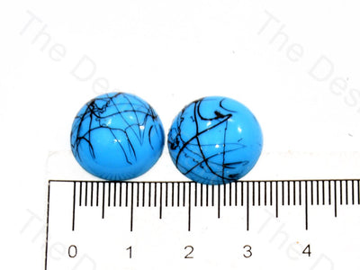 Blue Black Lines Design Round Plastic Stones (440883970082)